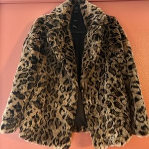 Forever 21 leopard faux fur jacket.
